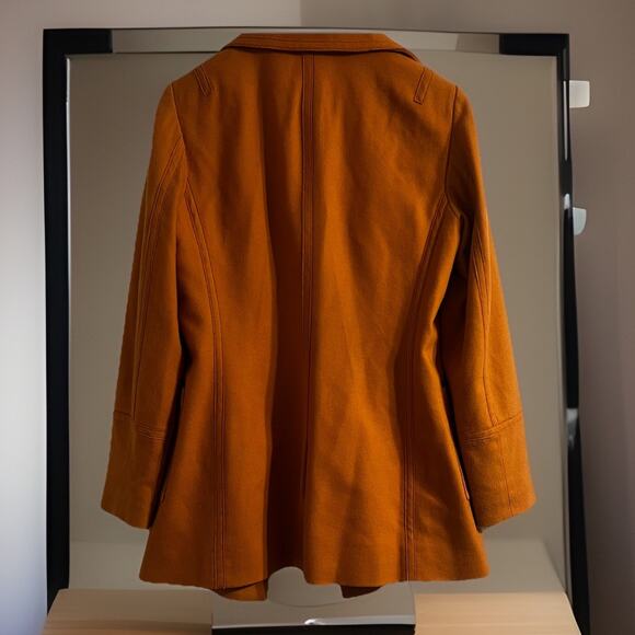 Etcetera Womens Mustard Yellow Wool Blend Coat Pockets Toggle Closure Size 10 - Picture 7 of 8